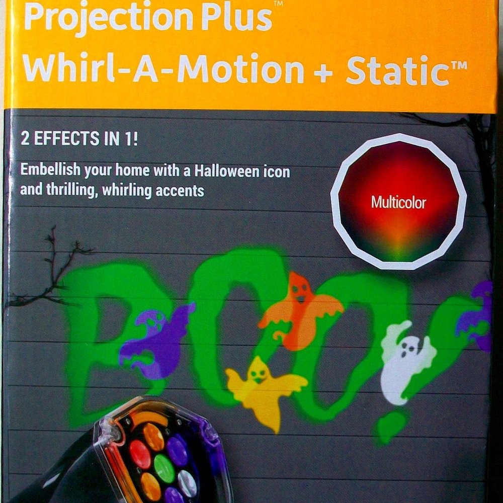 LED Light Show Projection Whirl Motion & Static BOO! Multicolor Ghost Pattern